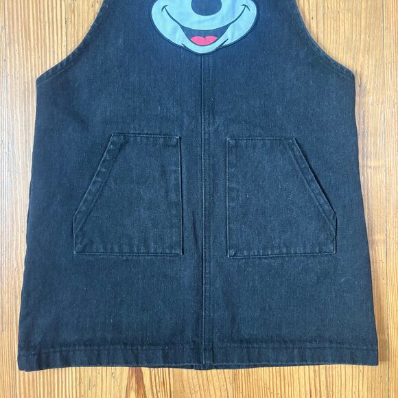 Disney Mickey Mouse black jean overall skirt SIZE 13 - Picture 3 of 6